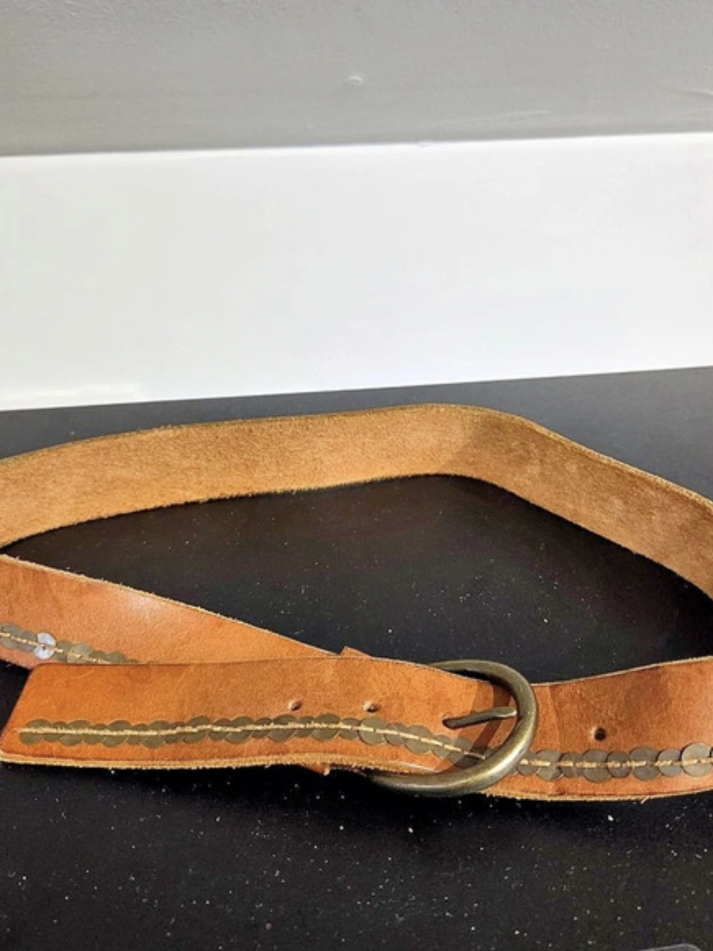 Abercrombie & Fitch Brown Genuine Leather Embellished Belt Size S